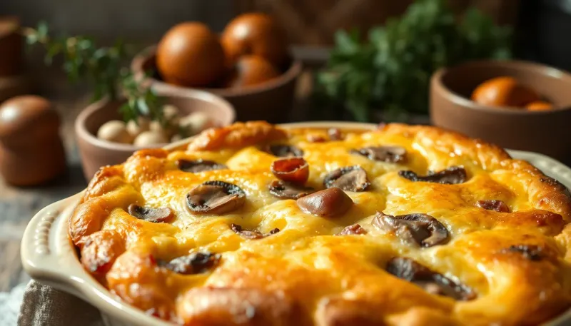 Clafoutis salé aux champignons et jambon : le plat réconfortant qui séduit les familles